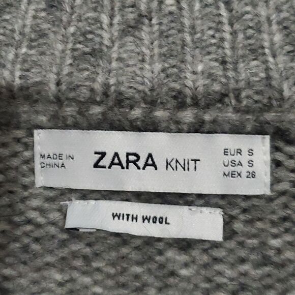 Zara Lace Up Oversized Sweater With Wool in Grey Size S - Picture 12 of 13